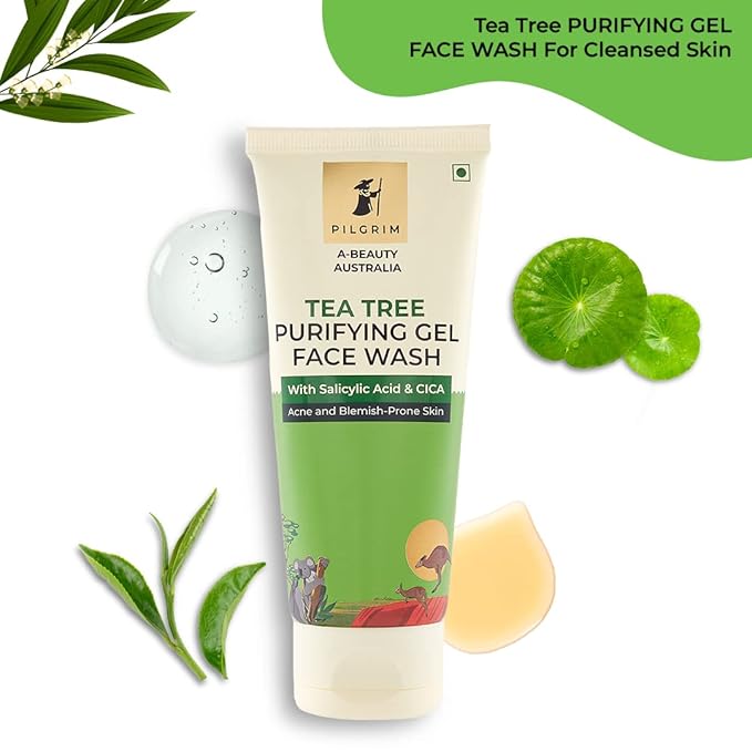 Pilgrim 1% Salicylic Acid Gel Face Wash 100 ml | Gel Face Wash with CICA & Tea Tree