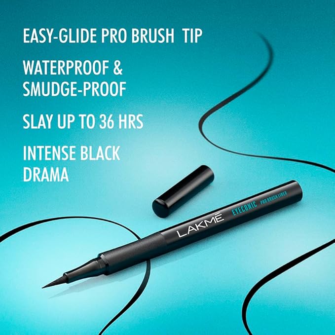 LAKMÉ Eyeconic Pro Brush Black, Matte Liner,