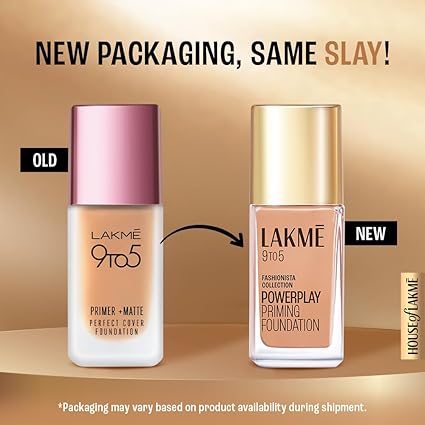 Lakme 9 To 5 Primer + Matte Perfect Cover Foundation - C100 Cool Ivory (25ml)