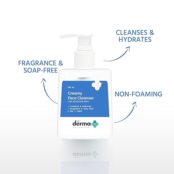 The Derma Co Creamy Cleanser for Sensitive Skin 100 ml