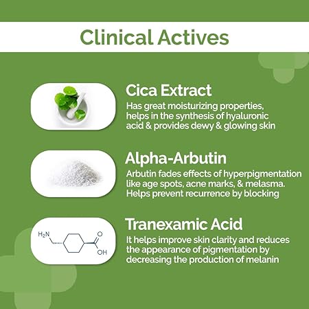 The Derma Co 5% Cica-Glow Daily Face Moisturizer with Alpha Arbutin & Tranexamic Acid for Glowing Skin - 50 g