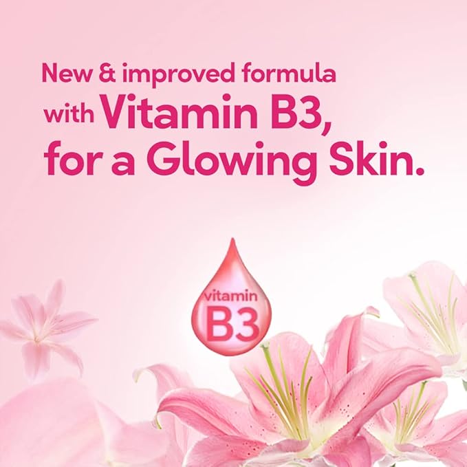 Pond’s Dreamflower, Pink Lily Fragrant Talcum Powder, 400g, for Long-lasting Fragrance, with Vitamin B3, Glowing Skin