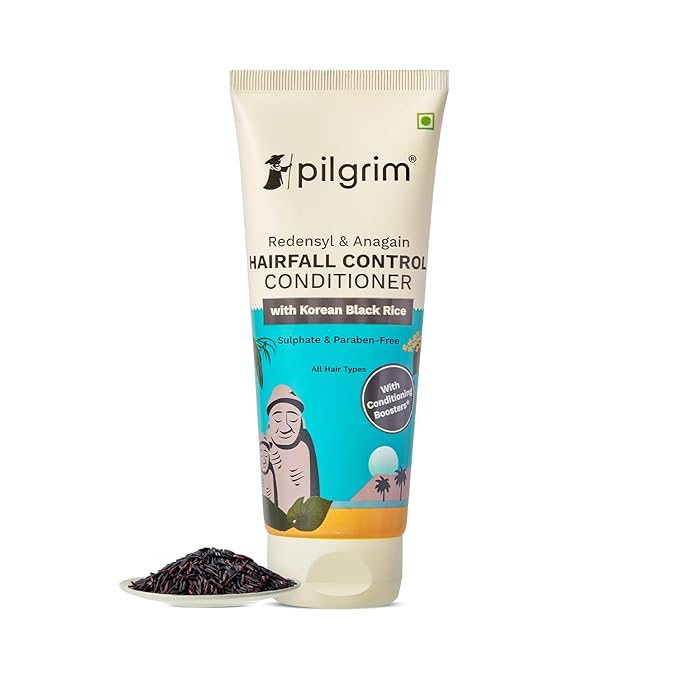 Pilgrim Anti Hairfall Conditioner with Redensyl & Anagain 200ml | Hairfall control conditioner with Black Korean Rice | Paraben & Silicone-Free