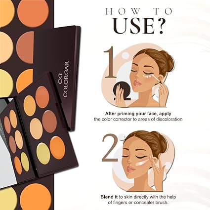 Colorbar 24Hrs Wear Concealer Palette, Light-Medium