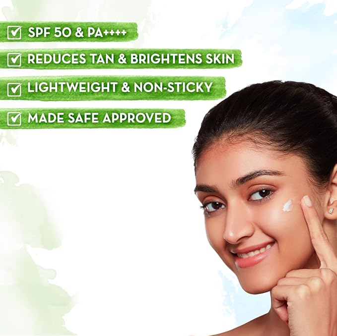 Mamaearth Ubtan Detan Sunscreen With Turmeric & Saffron | SPF 50 & PA++++ for UVA/B Protection | Tan Protection | Brightens Skin 50gm