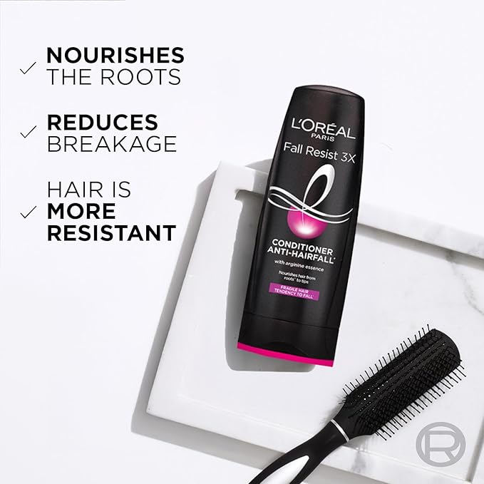 L'Oréal Paris Anti-Hair Fall Conditioner, Reinforcing & Nourishing for Hair Growth, For Thinning & Hair Loss, With Arginine Essence and Salicylic Acid, Fall Resist 3X 180ml