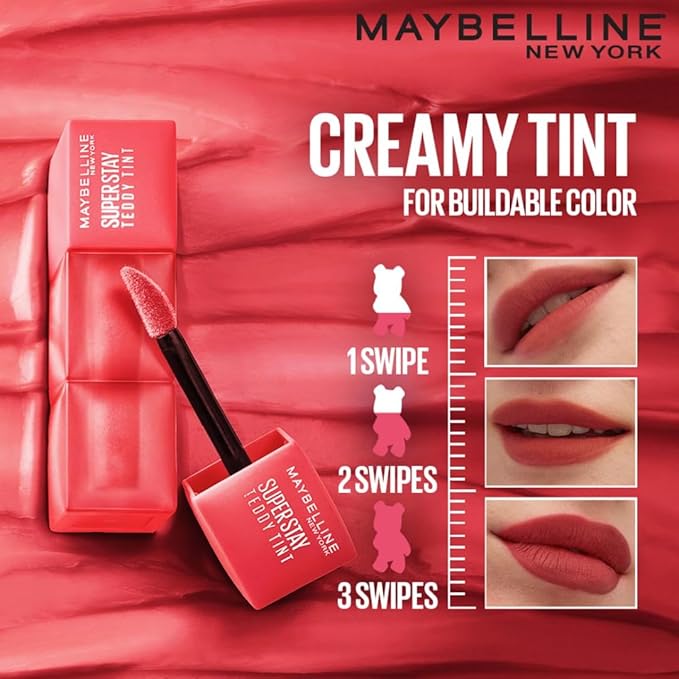 Maybelline New York Superstay Teddy Tint - Lip and Cheek Color, Coquettish, 5ml