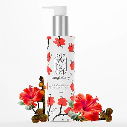 JungleBerry Hibiscus & Soap Berry Conditioner | Paraben-Free Anti Hair Fall Formula with Ketaki & Arishtak | For Silky Hair & Strong Roots | 200ml