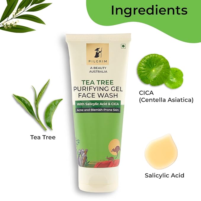 Pilgrim 1% Salicylic Acid Gel Face Wash 100 ml | Gel Face Wash with CICA & Tea Tree
