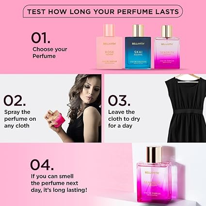 BellaVita SENORITA Woman EDP – Long-Lasting Floral & Fruity Women's Premium Perfume, Ideal for Indian Weather | Yuzu, Lotus, Magnolia, Musk | Perfect for Day Events, 100ML