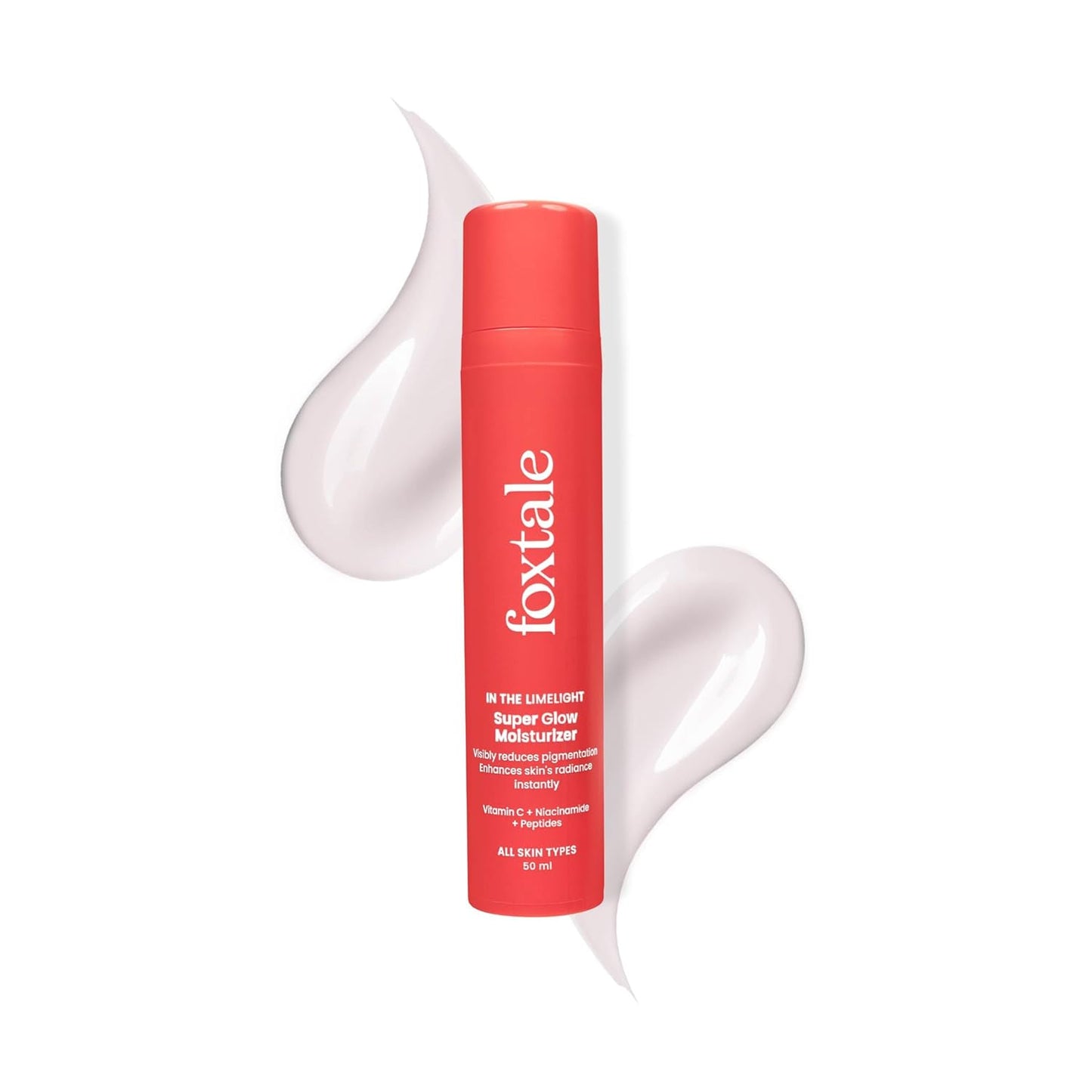 Foxtale Vitamin C Super Glow Moisturizer with Niacinamide & Peptides, Visibly Reduces Pigmentation, Enhances Skins Brightness