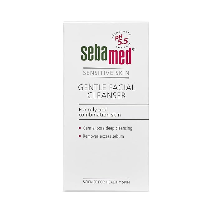 Sebamed gentle facial cleanser for oily & combination skin | pH5.5 | Daily Face Wash for acne prone skin | Provitamin B5 | Gentle foam (150ml)