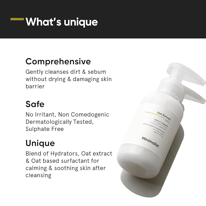 Minimalist Gentle Face Wash With 6% Oat Extract & Hyaluronic Acid For Sensitive Skin (Dry to Normal) Sulphate Free