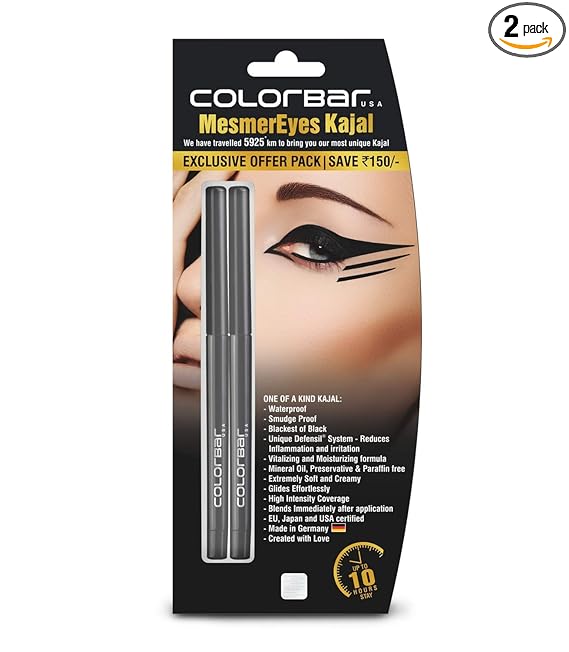 Colorbar MesmerEyes Kajal (Save Rs 150) (Pack Of 2) (0.35g Each)