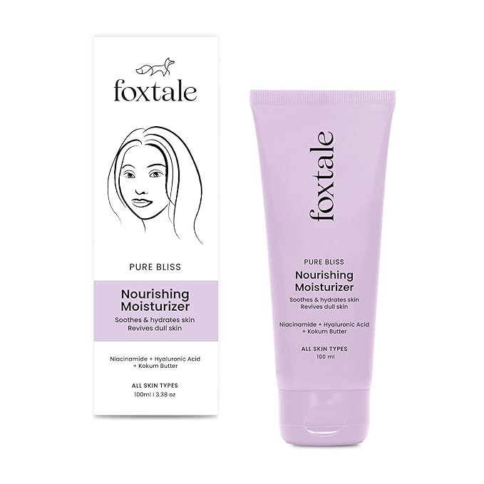 Foxtale Nourishing Face Moisturizer with Niacinamide for 24 Hr Hydration, Lightweight & Non-Sticky