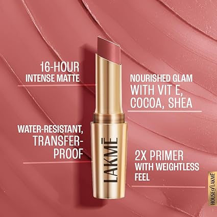 Lakme 9 To 5 Primer + Matte Lipstick - MP7 Blushing Nude (3.6g)