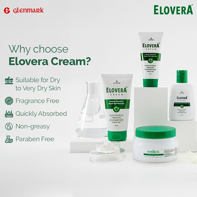 Elovera Moisturising Cream 75g | For Dry Skin | with Aloe Vera & Vitamin E | Protects, Nourishes and Repairs Skin