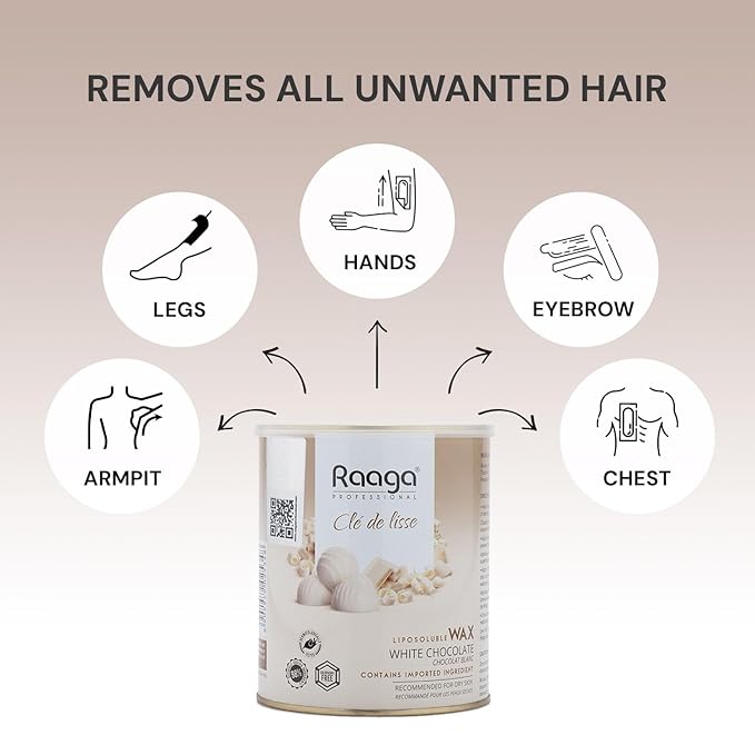Raaga Professional Liposoluble Body Wax | White Chocolate 800gm