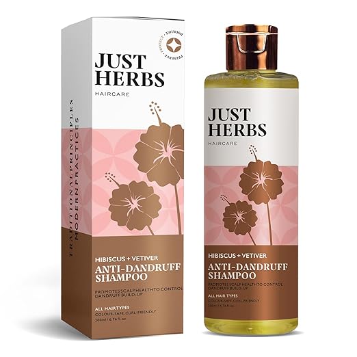 Just Herbs Ayurvedic Anti-Dandruff Shampoo For Strong & Bouncy Hair For Men & Women- Sls & Paraben Free- 200 ml
