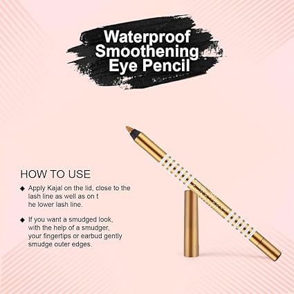 Daily Life Forever52 Waterproof Smudgeproof Smoothening Eye Pencil For Long Lasting Eye Makeup, (Gold - F505)
