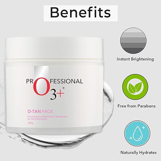 O3+ D-Tan Pack for Instant Skin Brightening and Lightening De Tan Removal Suitable for All Skin Types