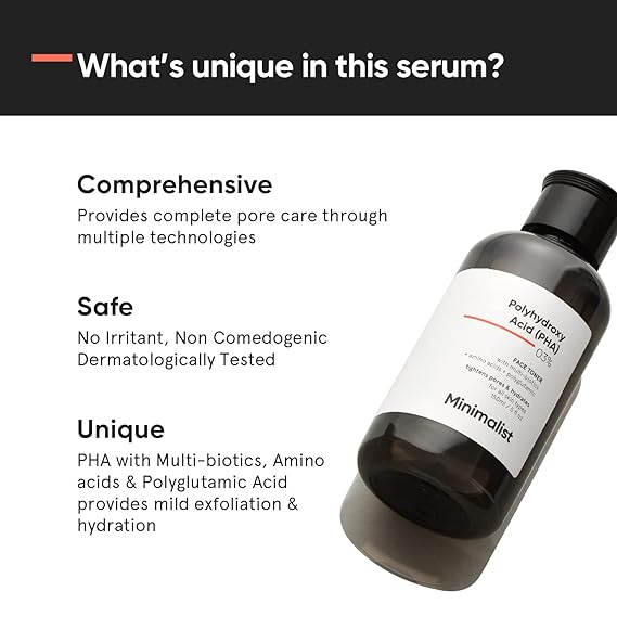 Minimalist Pha 3% Alcohol Free Face Toner, 150 Ml | Pore Tightening & Mild Exfoliation For Oily, Acne Prone, Sensitive & Normal Skin | Hydrating Face Toner For Glowing Skin