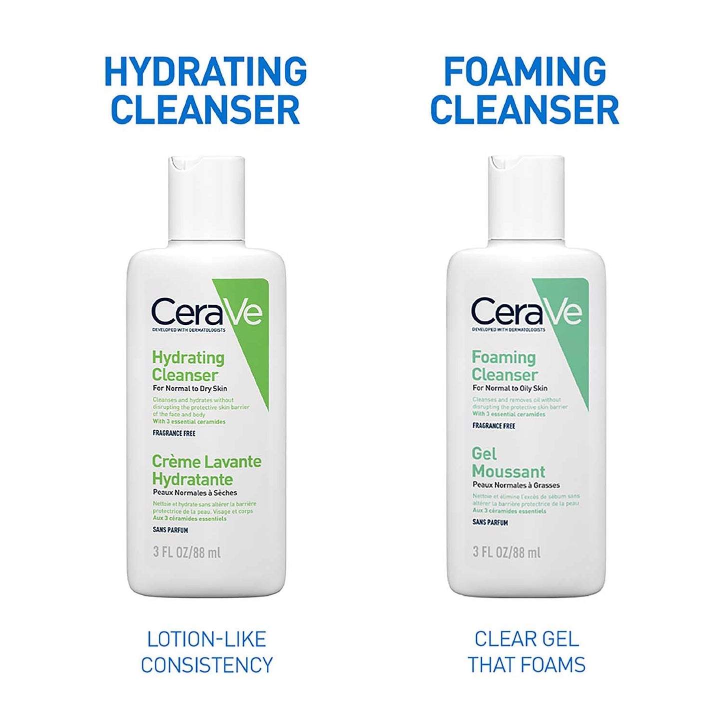 CeraVe Foaming Cleanser For Normal To Oily Skin (88ml) - Dermatologist-Developed Facewash | Non-Comedogenic And Fragrance