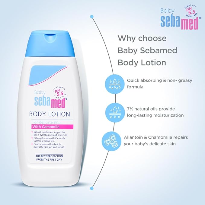Sebamed Baby Body Lotion100 ml |pH 5.5|Long lasting moisturiser|Quickly absorbed