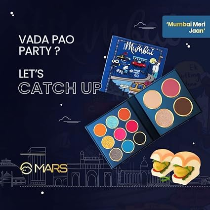 MARS The City Paradise Makeup Kit | Highly Pigmented and Blendable | 9 Eyeshadow Palette with 1 Highlighter, Blusher, Bronzer & Compact Powder-Mumbai