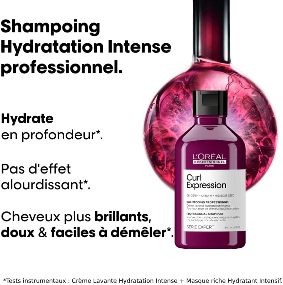 L'Oréal Professionnel Curl Expression shampoo 300ml, Glycerin+Urea H+ Hibiscus Seed