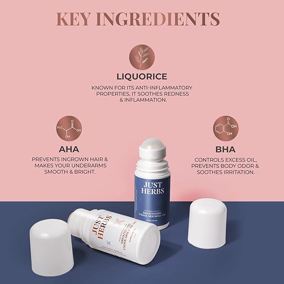 Just Herbs Roll on Deo for Men Musk Divine Refreshing Under Arm Long Lasting Deodorant - 50 ml