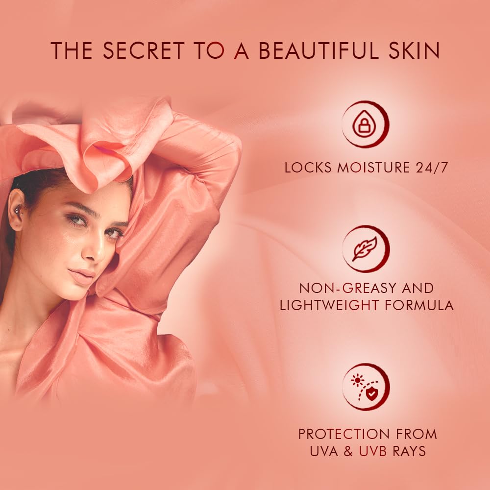 LAKMÉ Peach Milk Ceramide Lotion Moisturizer with SPF 24 & Hyaluronic for Intense Moisturizing & Skin Protection from UVA/B Rays 120ml