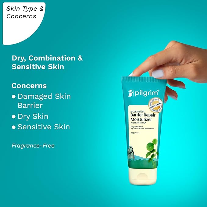 Pilgrim 5 Ceramides Moisturizer for Face 100g | Hyaluronic Acid for Intense Moisturizing & Skin Strengthening | Barrier Repair with Korean CICA
