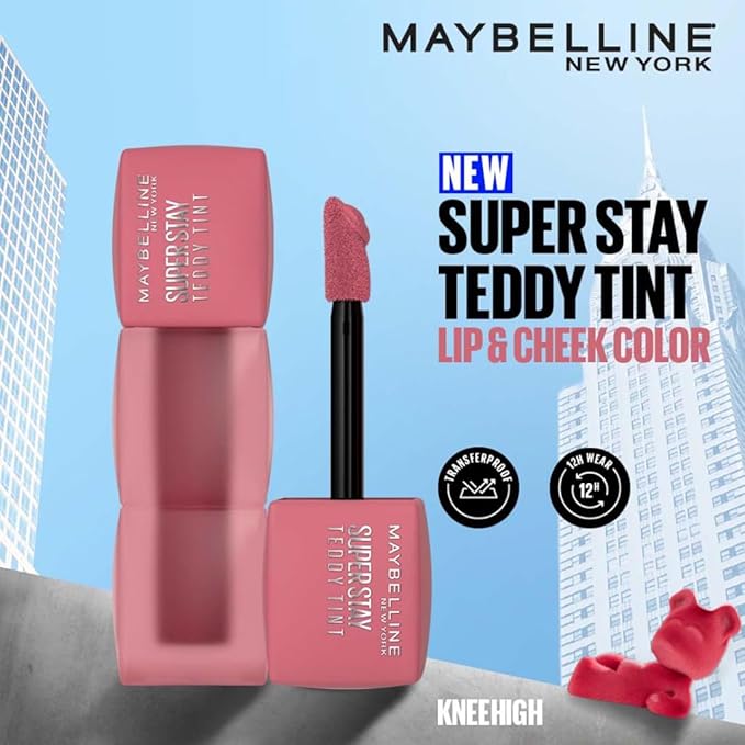 Maybelline New York Superstay Teddy Tint - Lip and Cheek Color, Knee High, 5ml