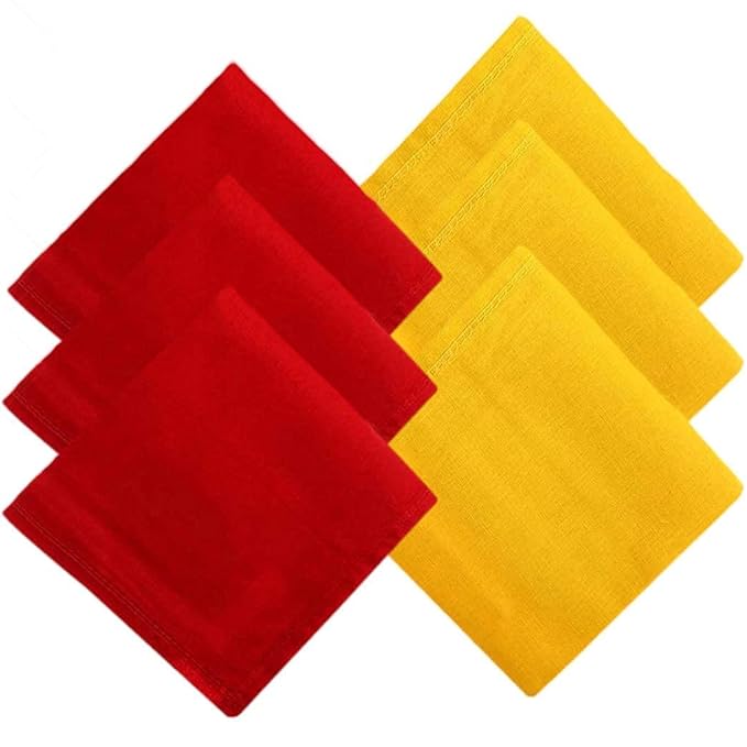 Men's Cotton Handkerchief Big Size Red & Yellow