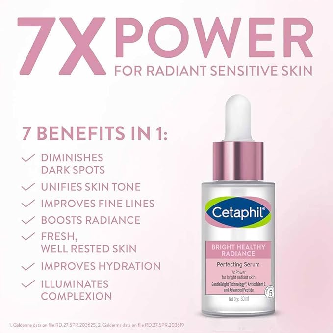 CETAPHIL Bright Healthy Radiance Brightening |Glow Serum | 30ml | GentleBright Technology™ with Antioxidant C and Advanced Peptide