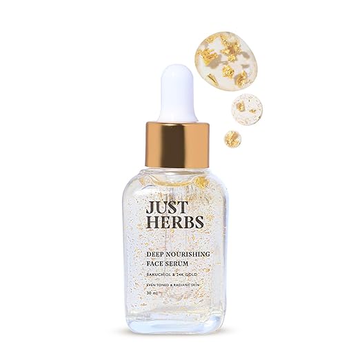 Just Herbs 24K Gold Bakuchiol Face Serum for Fights Signs of Ageing 30ml