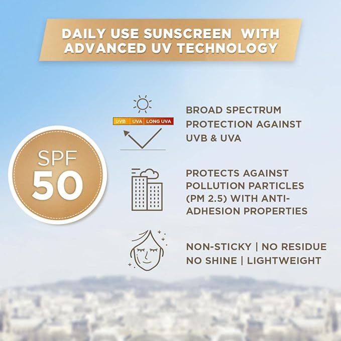 L’Oréal Paris Sunscreen, Lightweight Matte Sunscreen For Oily Skin, UVA & UVB Protection, With SPF 50 PA+++, Matte & Fresh, UV Defender Serum Protector, 50 ml