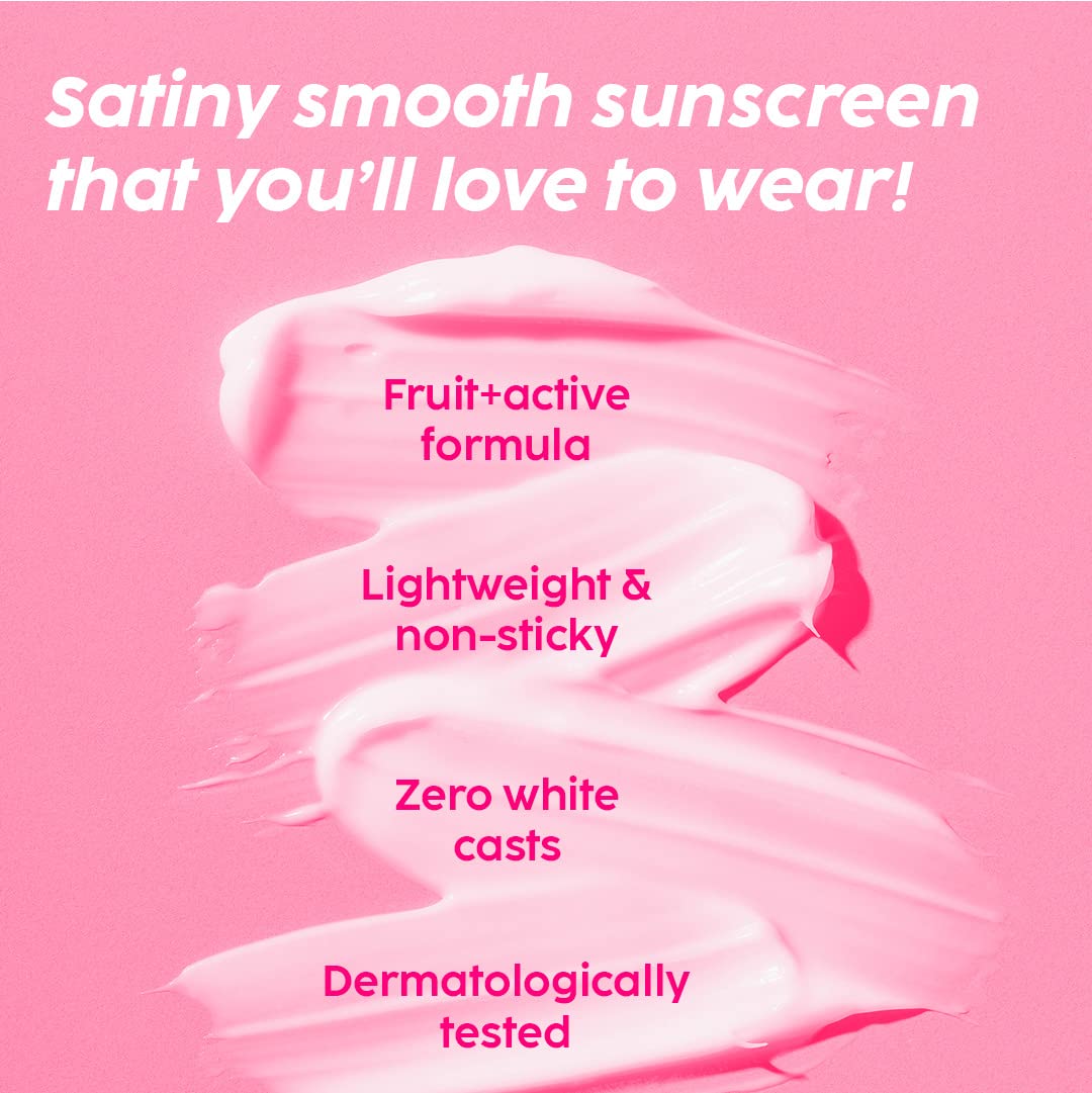 Plix Spf 50+ Guava Glow Invisible Sunscreen For All Skin Type With Pa +++|For Uv A,Uv B&Blue Light Protection With Ceramides,Vitamin C&Hyaluronic Acid 50gm