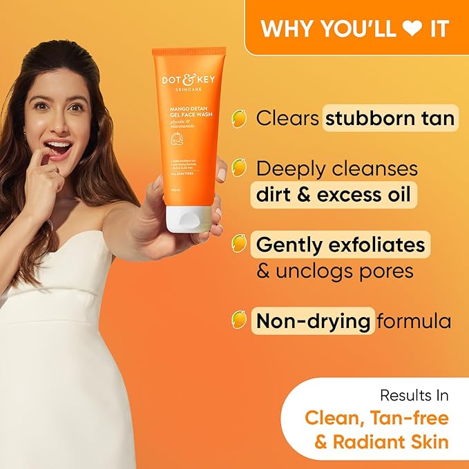 Dot & Key Mango Detan Gel Face Wash 100Ml