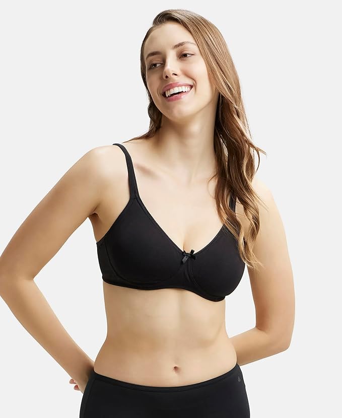 Jockey 1722 Women's Wirefree Non Padded Super Combed Cotton Elastane Stretch Medium Coverage 34B