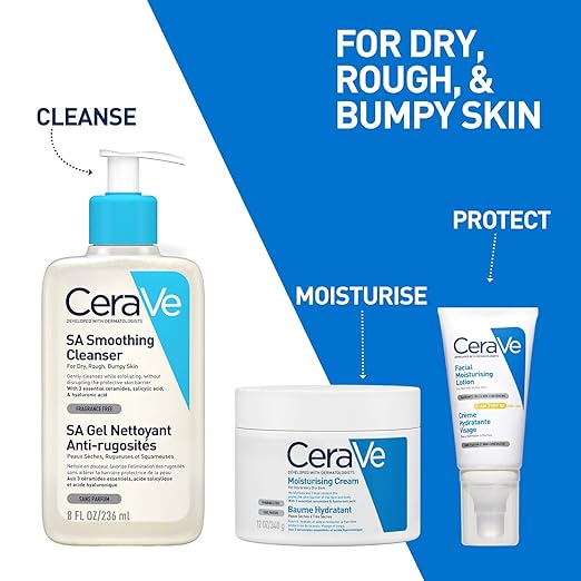 CeraVe SA Smoothing Cleanser For Dry, Rough & Bumpy Skin, contains Salicylic Acid, Dermatologist Recommended Face wash (236ml)