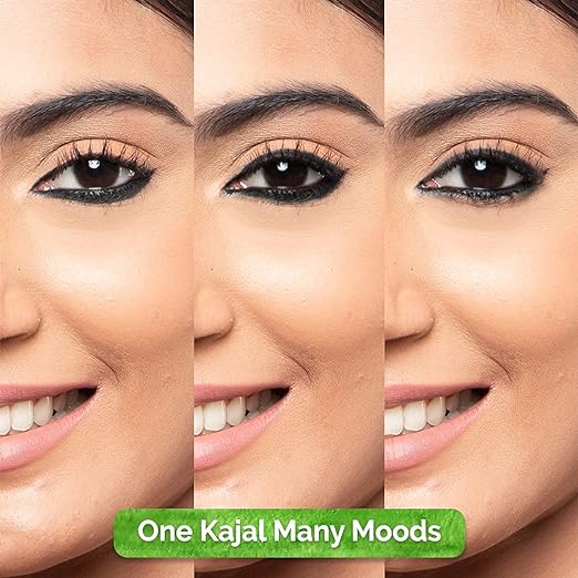 Mamaearth Long Stay Kajal Black Retractable Waterproof, with Vitamin C & Chamomile, Charcoal Black, Matte Finish