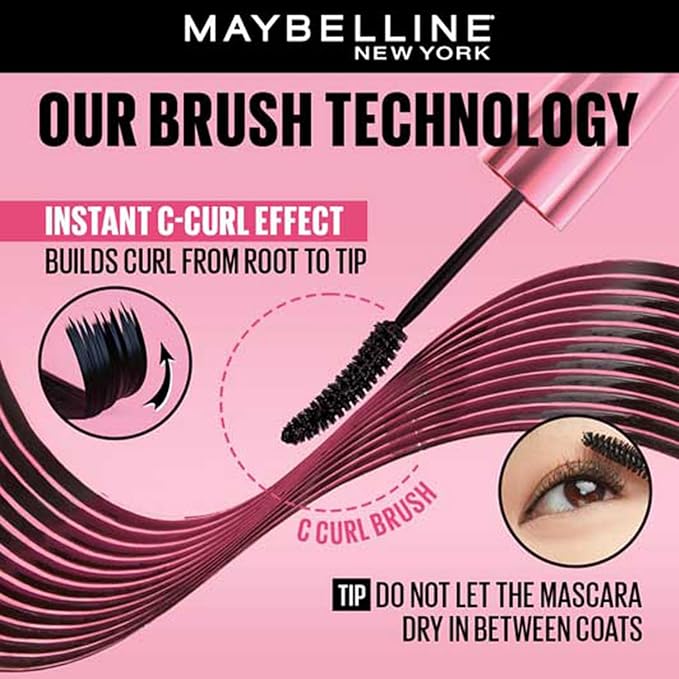 Maybelline New York Hyper Curl Mascara - Waterproof Very Black (9.2ml)
