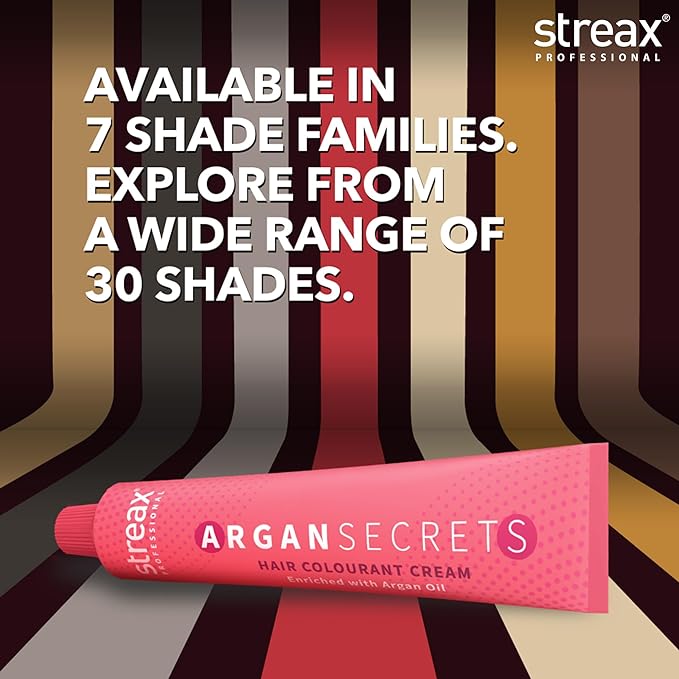 Streax Professional Argan Secrets Hair Colourant Cream - Natural Black 1 (60gm)