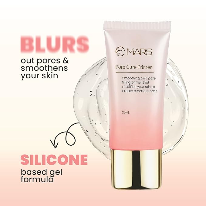 MARS Pore Cure Long Lasting Makeup Primer, Transparent, 30 ml