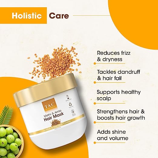 TAC - The Ayurveda Co. Bhringraj Hair Mask for Hair Growth & Hair Fall Control, Dry & Damaged Hair, for Women & Men, 200gm