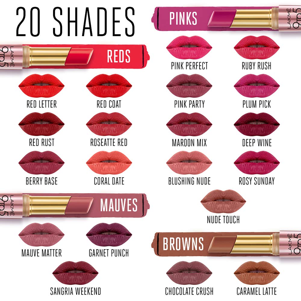 Lakme 9 To 5 Primer + Matte Lipstick - MP8 Rosy Sunday (3.6g)