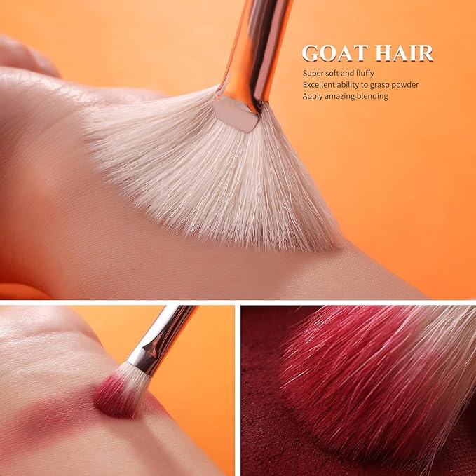 BEILI 30Pcs Professional Makeup Brush Set Original Natural-Synthetic Kabuki Foundation, Face Powder, Highlighter, Contour, Eye Shadow, Eyebrow, Eyeliner, Makeup Tools Kit (Classic Black)