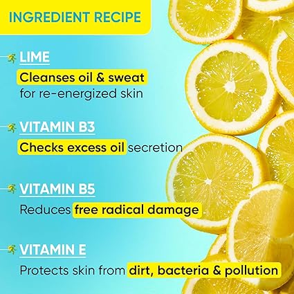 DOT & KEY Lime Rush Sports Face Wash Deep Cleans Oil, Sweat & Dirt For Refreshingly Clean & Oil Free Skin 100ml